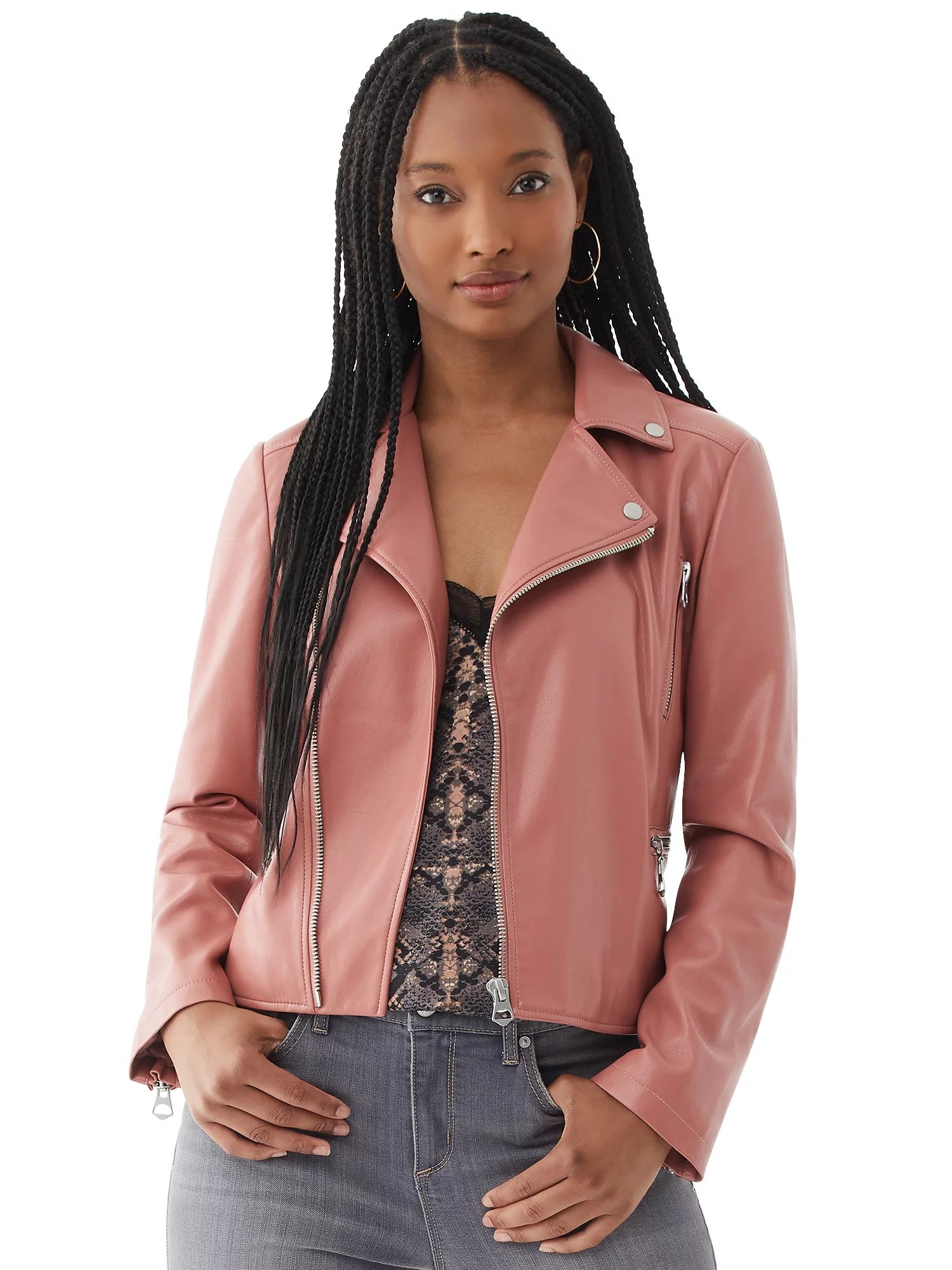 Scoop Women’s Faux Leather Moto Jacket | Walmart (US)