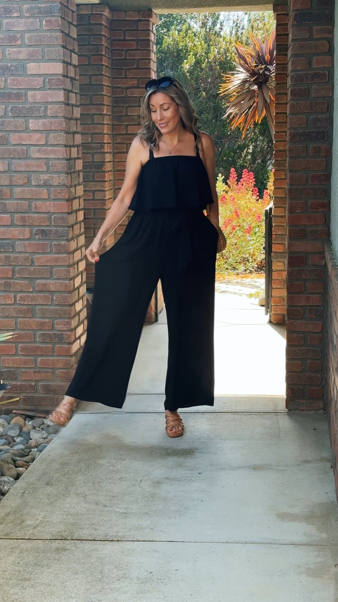 This cute and super affordable black jumpsuit from Walmart is a must-have! Lightweight, wrinkle-resistant, and so versatile—it can be worn with straps or styled strapless. I paired it with a cropped denim jacket, woven crossbody clutch, and neutral slide sandals for an easy, elevated daytime look. Perfect for travel, brunch, or casual nights out. You need this in your summer capsule!

Tags:
walmartfashion, summerstyle, jumpsuitstyle, vacationoutfit, affordablefashion, everydaystyle, stylish and grateful, fashionover40, fashionover50, womensfashion, capsulewardrobe, classicwardrobeessentials

#LTKSeasonal #LTKOver40 #LTKSummerEdit