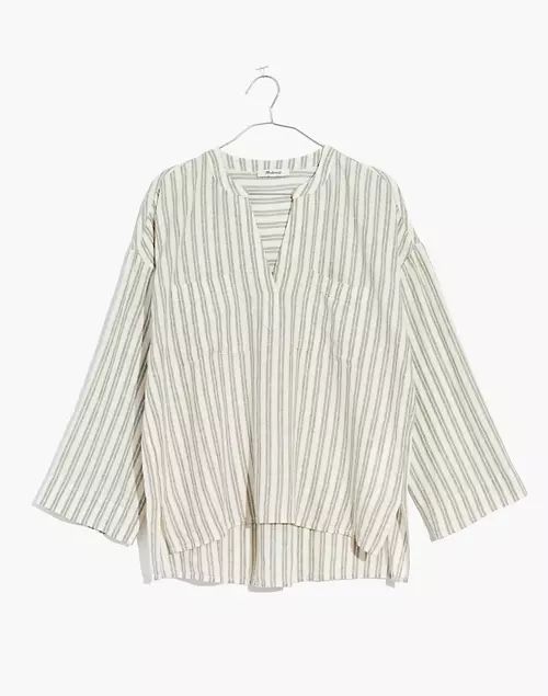 Linen-Blend Lakeline Popover Shirt in Hester Stripe | Madewell
