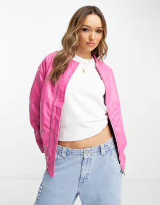 River Island bomber jacket in bright pink | ASOS (Global)