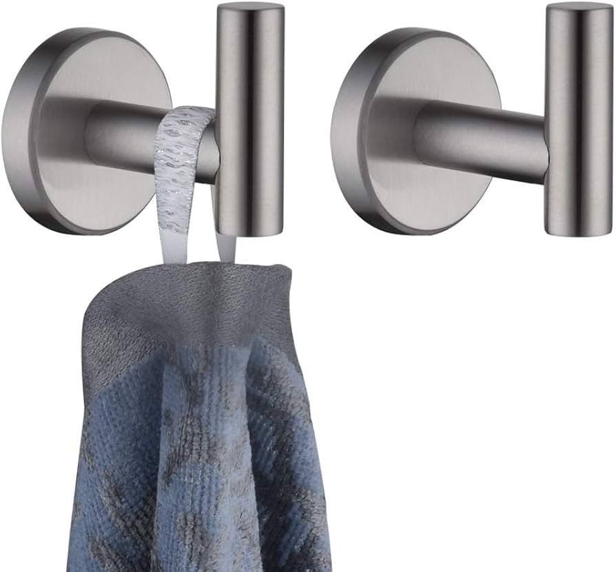 JQK Bathroom Towel Hook Brushed, Coat Robe Clothes Bath Wall Hooks for Kitchen Garage SUS 304 Sta... | Amazon (US)
