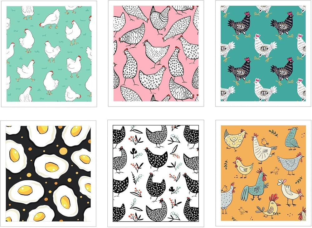 Cunhill 6 Pcs Chicken Kitchen Dish Cloth, Hand Towel, Reusable, Washable, Quick Drying, Decorativ... | Amazon (US)