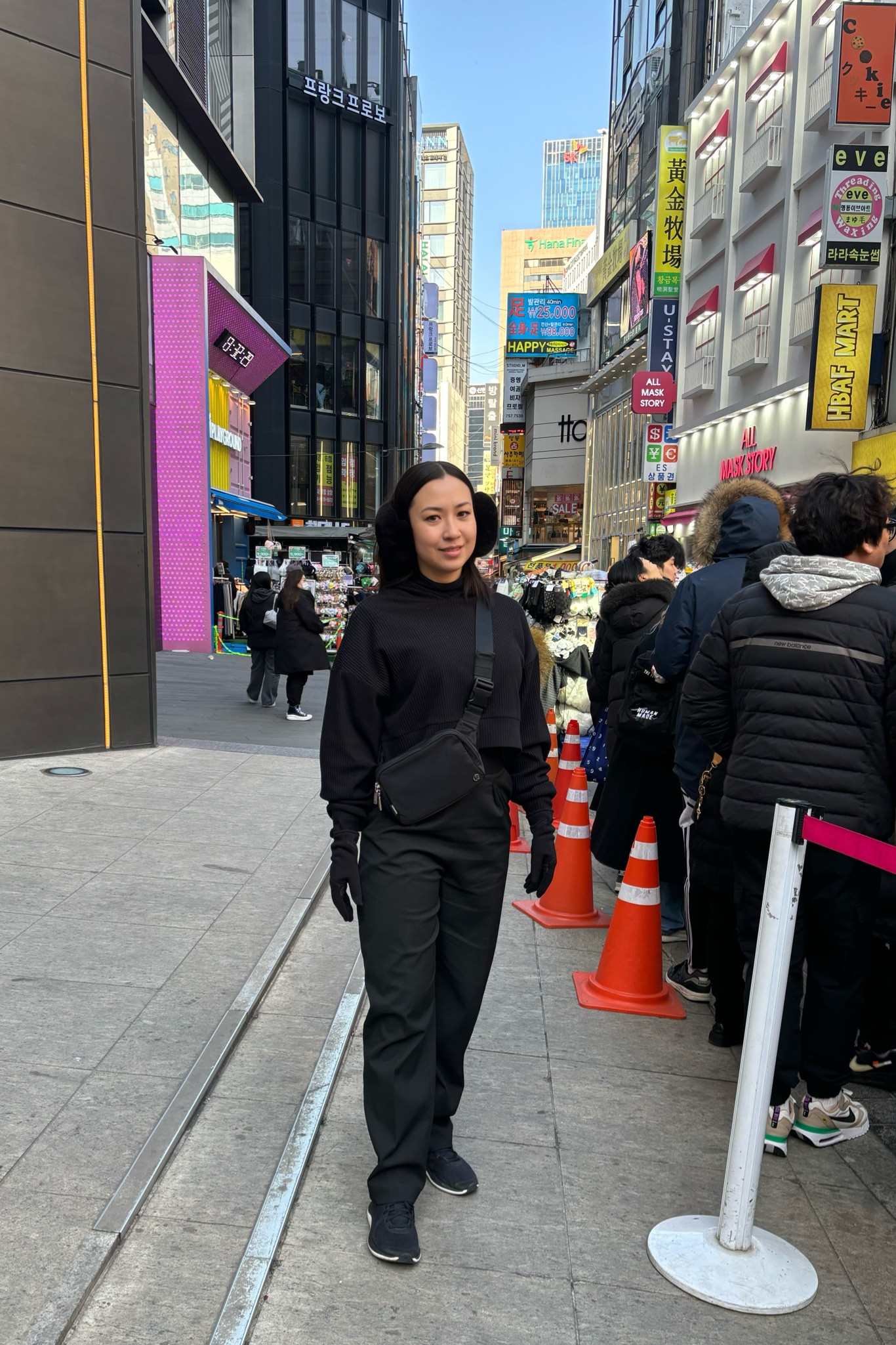 Travel outfit for my trip to Korea.  It was freezing so I wore thermal pants underneath my main pants and wore a turtleneck under my hoodie.  The turtleneck and thermal pants were my saving grace on this trip.  I layered them under everything!  

I picked up these ear muffs at Namdaemun Shopping District.  

I took my lululemon Eveywhere Belt Bag with me everywhere.  It is so lightweight and I didn’t have to worry about getting pick pocketed since it’s a crossbody bag and I have easy access to my things.  

#LTKstyletip #LTKtravel #LTKSeasonal