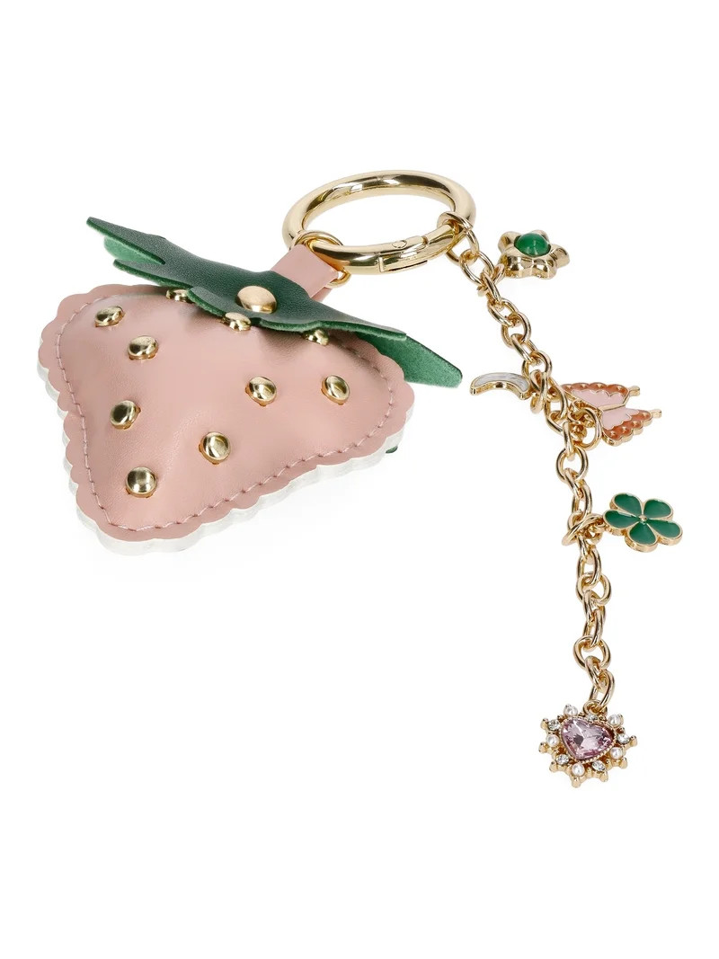 No Boundaries Women's Strawberry Bag Charm, Pink | Walmart (US)