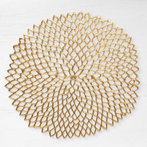 Chilewich Dahlia Round Placemat, Each, Brass | Williams-Sonoma