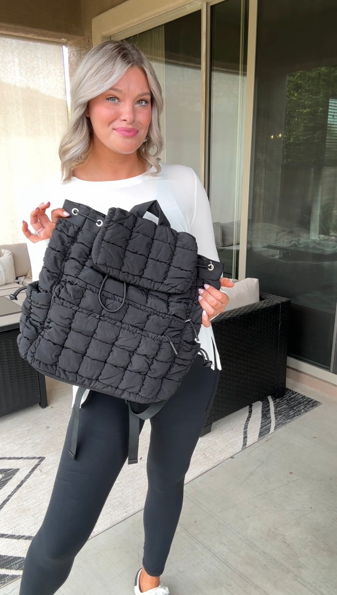 Quilted black backpack — lightweight, roomy, and perfect for gym days. 🖤

#LTKselfcare #LTKfitnessgoals