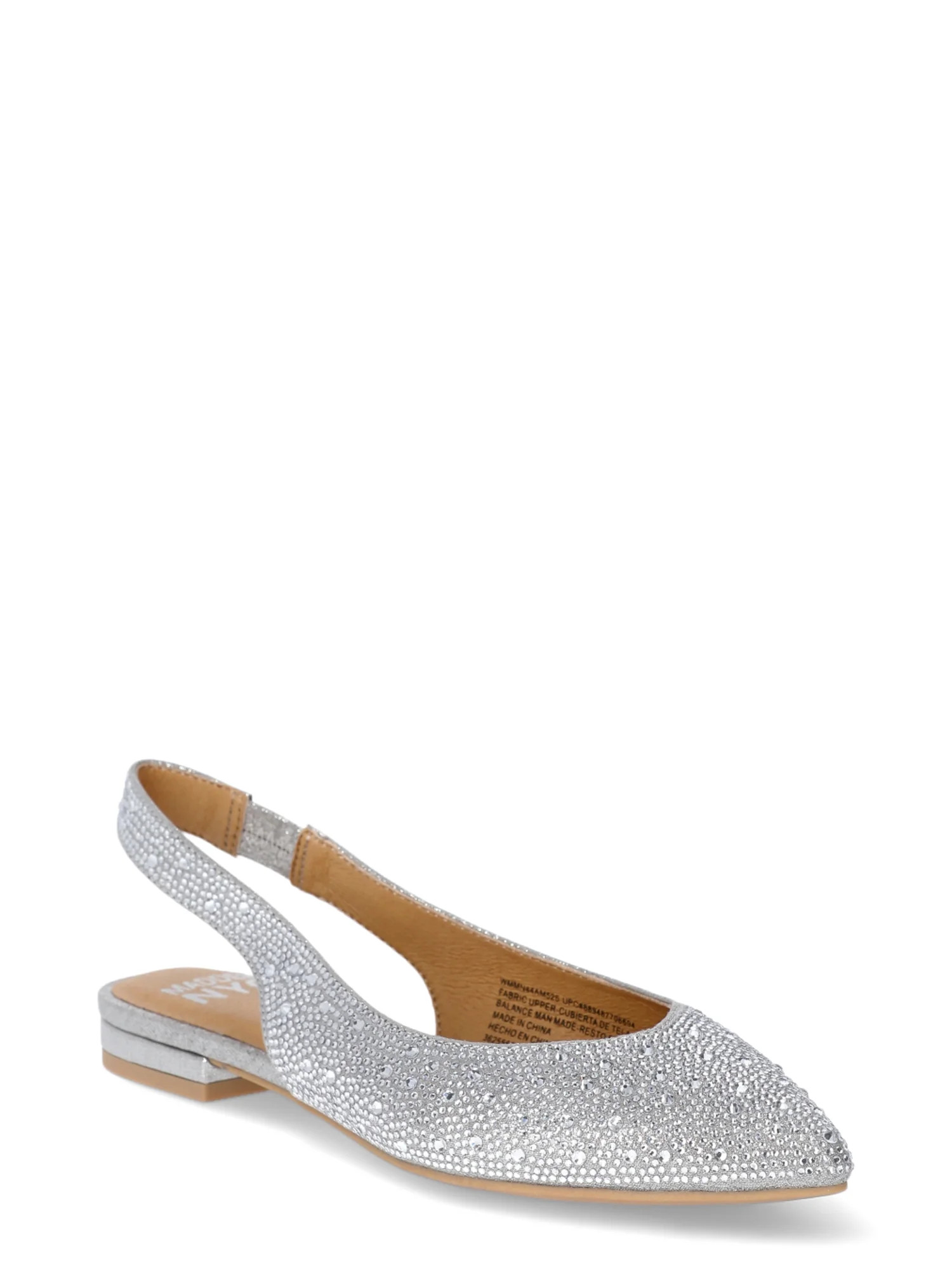 Madden NYC Women's Almond Toe Slingback Flats with Faux Crystals | Walmart (US)