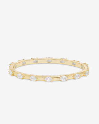 She's On Point Station Cuff - Gold|White Diamondettes - Large | Melinda Maria Jewelry