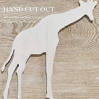 Bon et Beau 16×12 Inch Wood Cut-Out Giraffe Wall Decor - Neutral Wall Art for Baby Girl Baby Boy... | Amazon (US)
