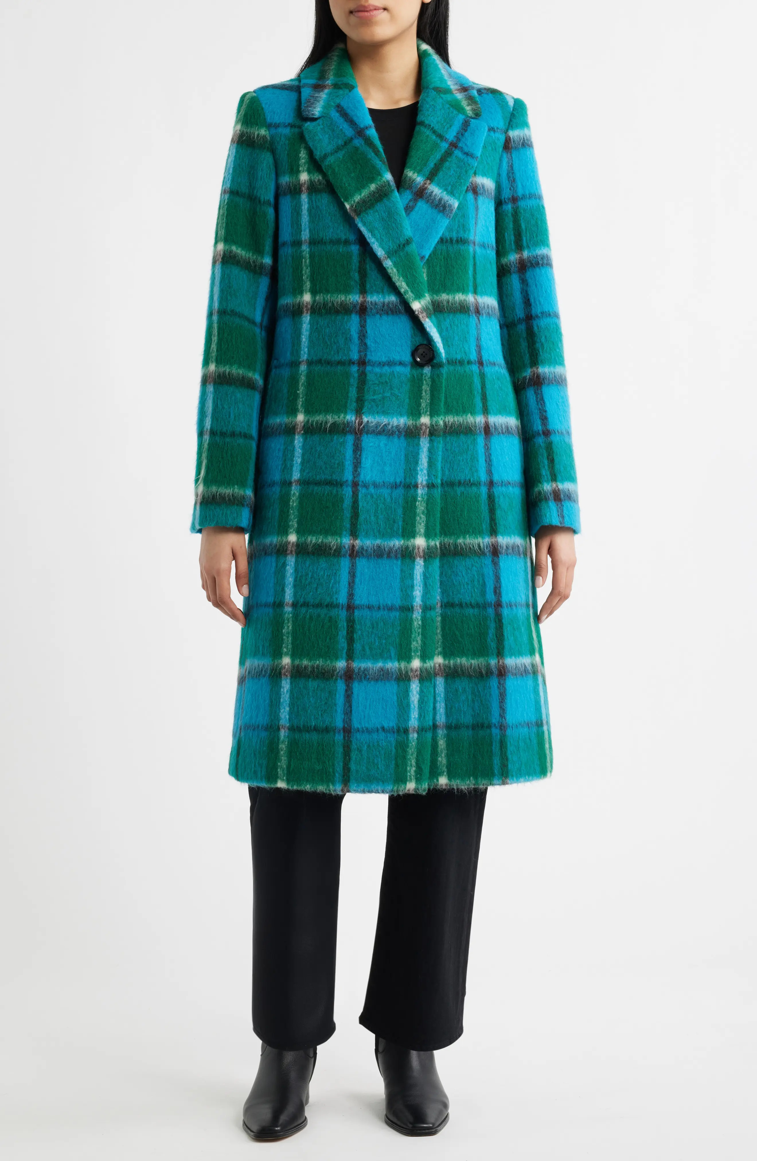 Brushed Plaid Coat (Women) | Nordstrom | Nordstrom