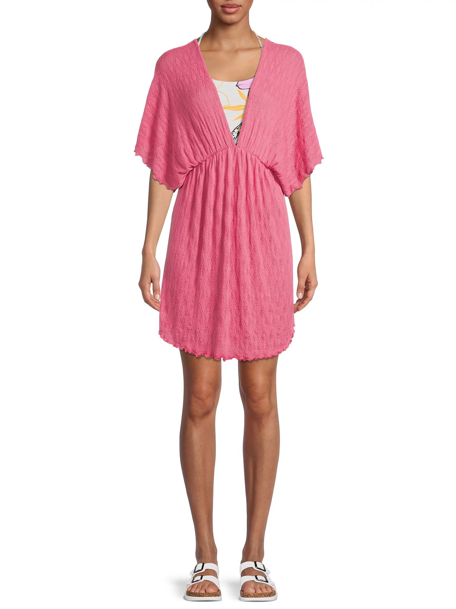 Time and Tru Women's Plus Size Cinch Waist Dress Cover Up | Walmart (US)