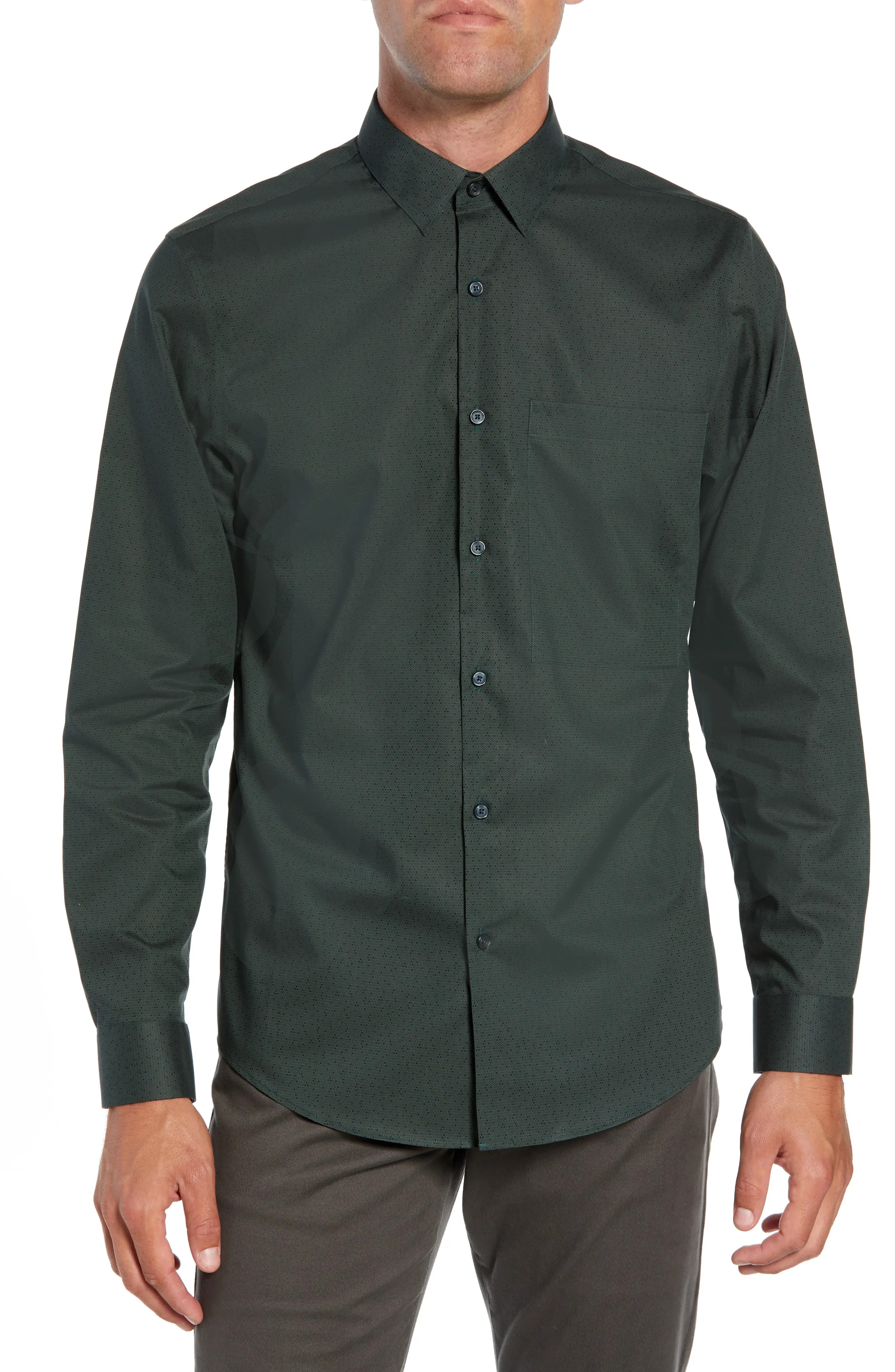 Calibrate Slim Fit Dot Non Iron Sport Shirt | Nordstrom