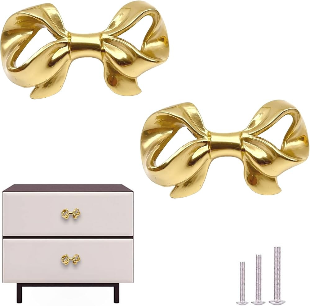 Thick Brass Bow Shape Cabinets Knobs for Cabinet Drawer Cupboard Pulls Handle Perfect Decor Furni... | Amazon (US)