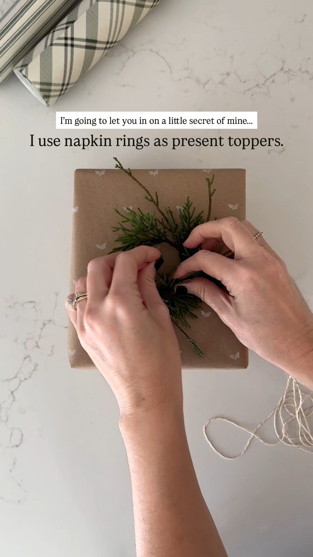 Letting you in on a secret of mine…I use napkin rings as present toppers. #christmasdecor #christmas

#LTKFindsUnder50 #LTKSeasonal #LTKHome