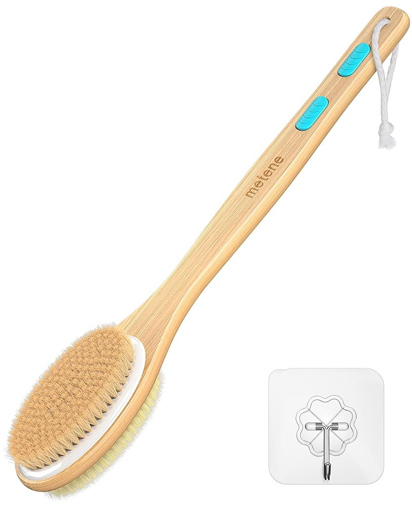 Metene Shower Brush with Soft and Stiff Bristles, Bath Dual-Sided Long Handle Back Scrubber Body ... | Amazon (US)