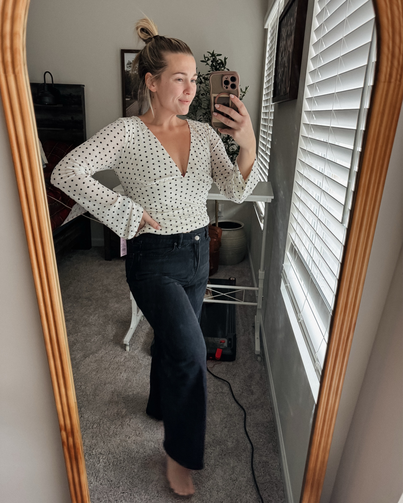 Polkadot obsessed fyi I’m not wearing the correct bra with this 

#LTKgrwm #LTKootd #LTKmomlife