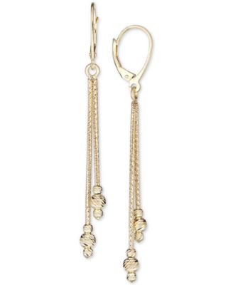 Beaded Drop Earrings in 14k Gold | Macy's