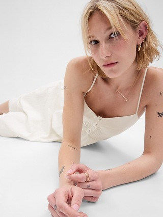 Linen-Blend Corset Midi Dress | Gap (CA)