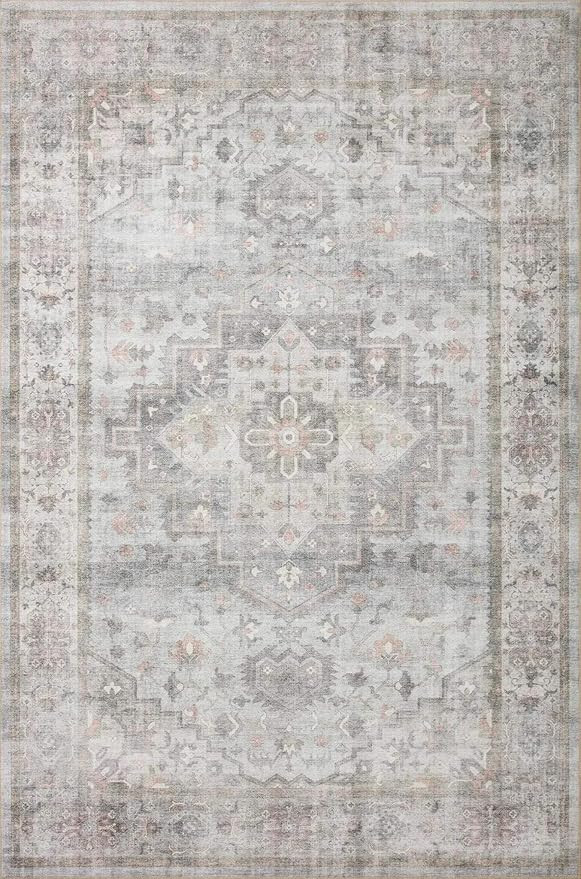 Loloi Heidi Collection HEI-02 Dove/Blush 7'-6" x 9'-6" Area Rug | Amazon (US)
