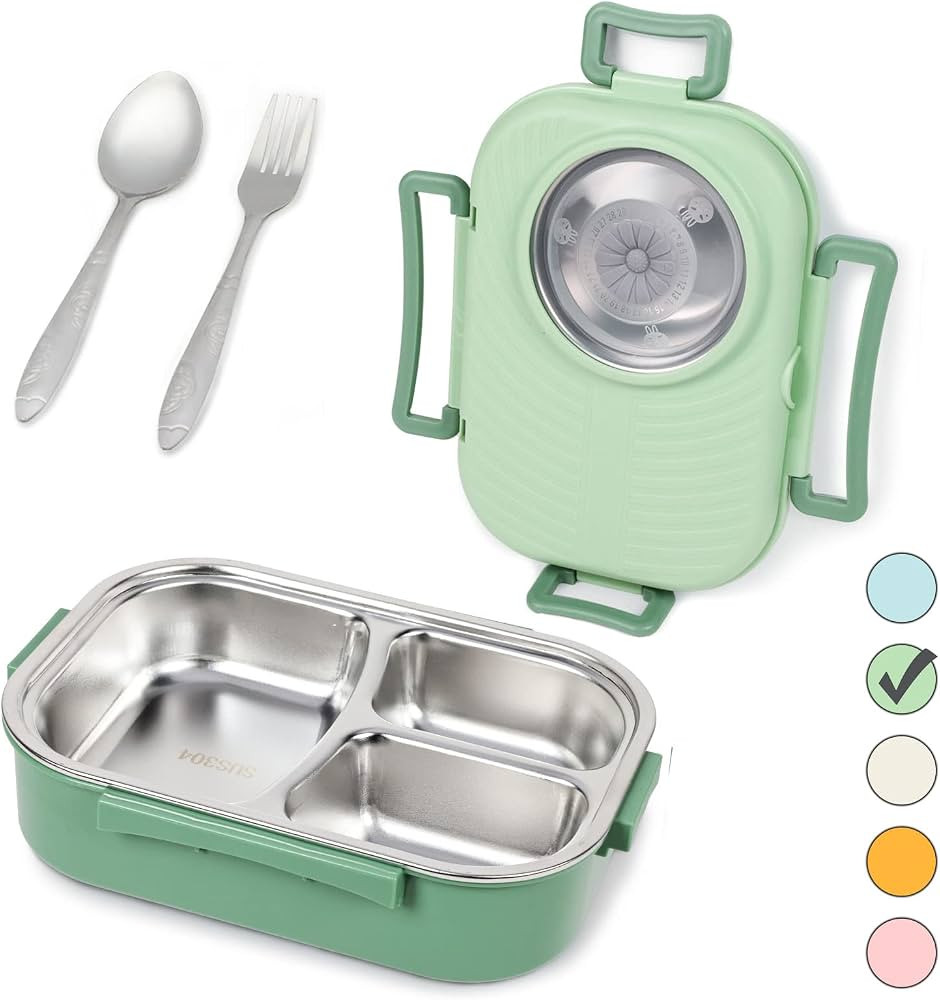 Puraville Stainless Steel Bento Lunch Box for Kids and Adults,Stackable BPA-Free Food Containers wit | Amazon (US)