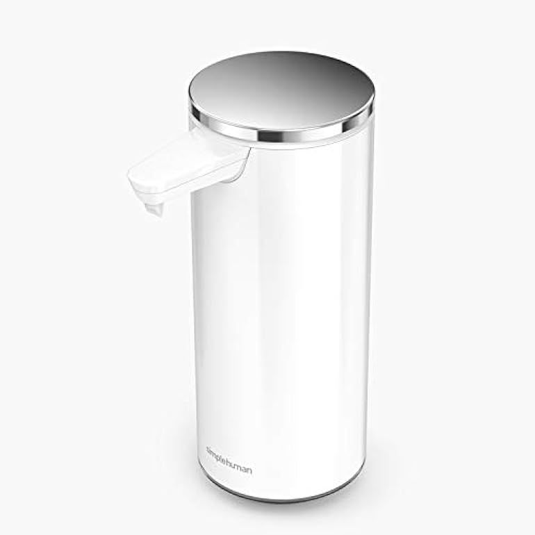 simplehuman 9 oz. Touch-Free Rechargeable Sensor Liquid Soap Dispenser Pump, White Stainless Stee... | Amazon (US)