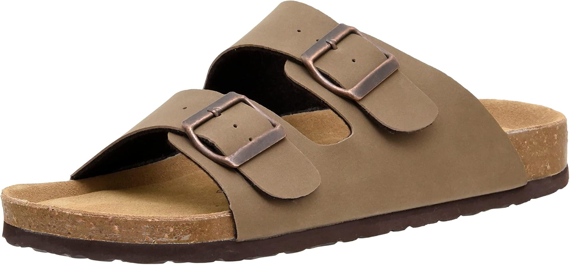CUSHIONAIRE Men's Lane Cork footbed Sandal with Adjustable Buckle Straps +Comfort | Amazon (US)