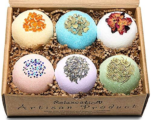 Handmade Organic Bath Bombs Gift Set For Women All Natural with Epsom Salt Relaxation Dead Sea Salt  | Amazon (US)