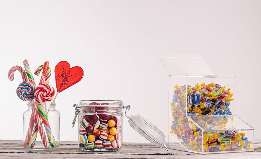 Inevibe Candy Dispenser - Bulk Acrylic Storage Holder with Two Lids for Countertop or Wall Mount ... | Amazon (US)