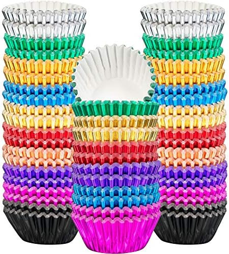 Sumind 400 Pieces Mini Cupcake Cup Liners, Foil Baking Cups, Foil Cupcake Liners for Baking Muffi... | Amazon (US)