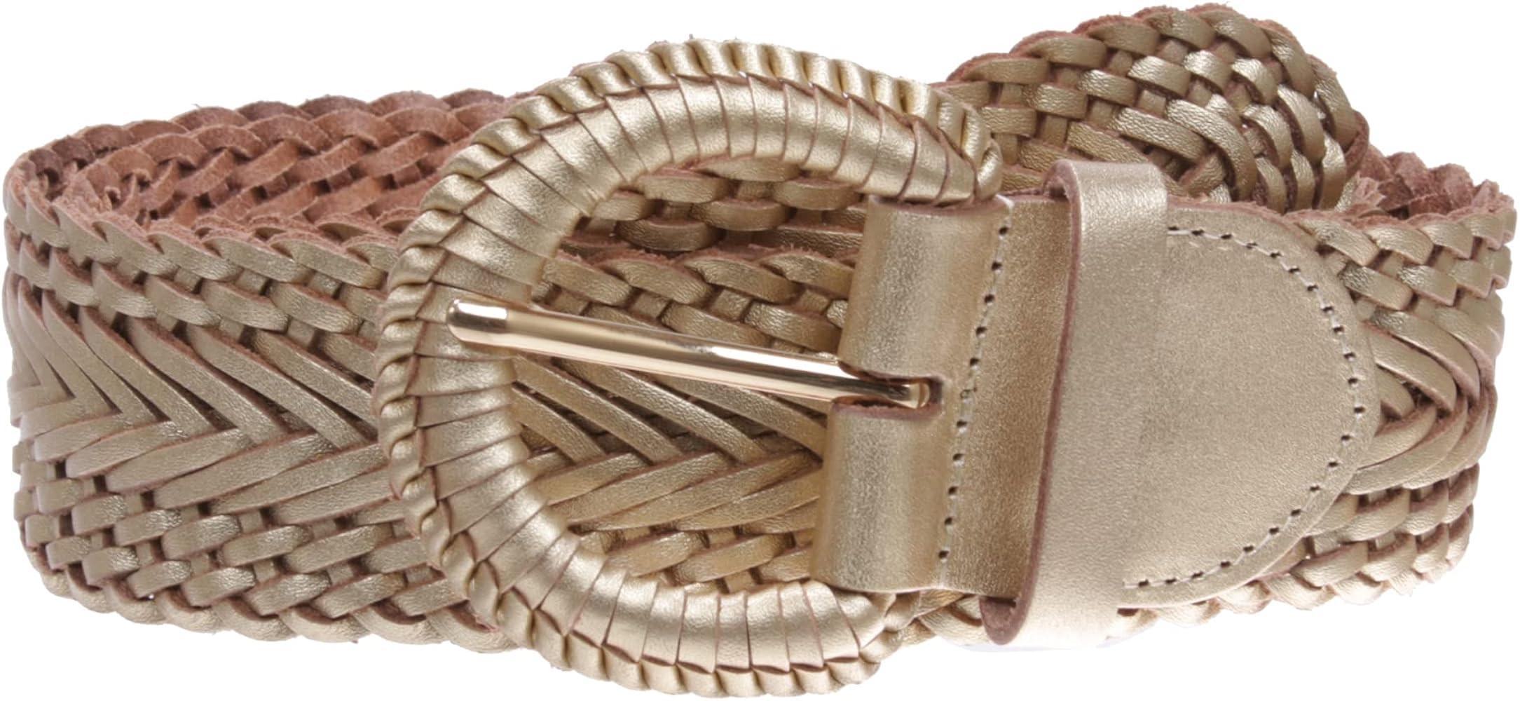 Women's 2" Wide Braided Woven Round Leather Belt | Amazon (US)