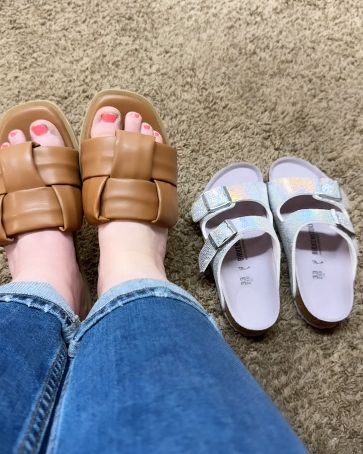 Motherhood = My daughter wearing Birks and me in Target 😆
I tell you what tho, mine are super comfortable!

#LTKfamily #LTKkids #LTKshoecrush