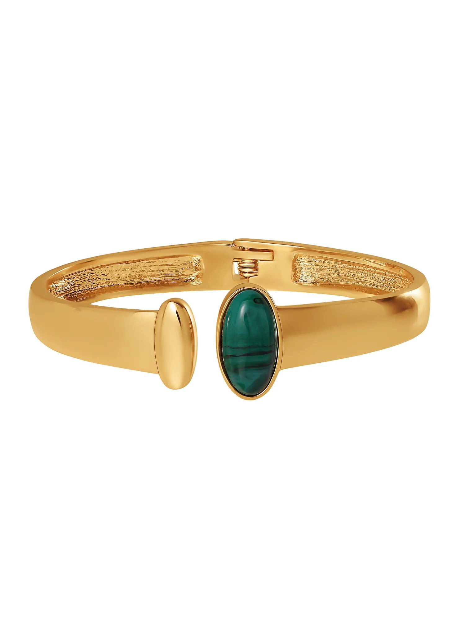 Jessica Simpson Women's Cuff Bracelet with Green Stone | Walmart (US)