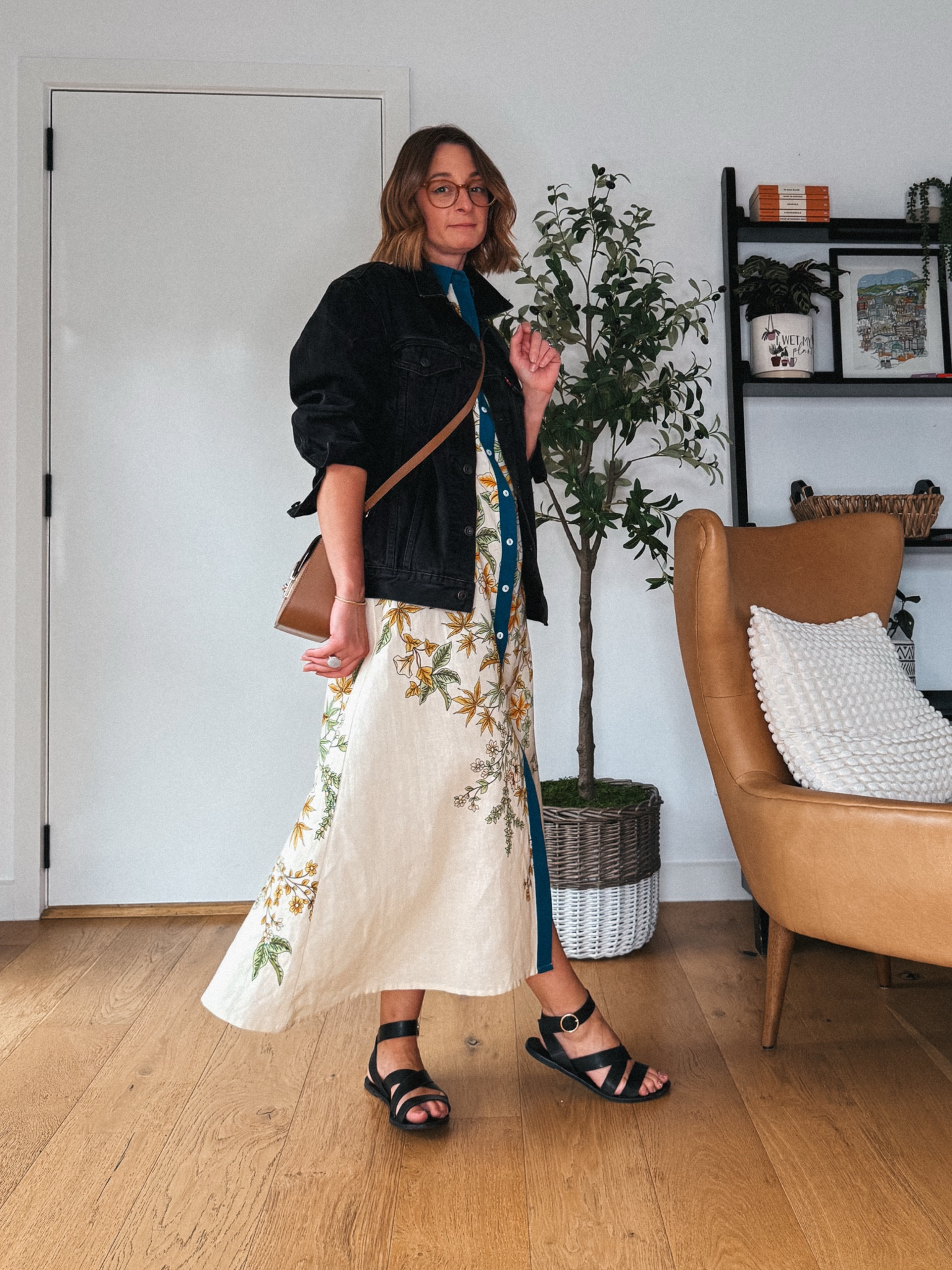 Levi’s jacket - sized up, wearing a medium 
Dress - Bohemian Traders SAARINEN WAISTED SHIRT DRESS IN CREAM. Wearing a size 8 
Sandals - Country Road old 

#LTKdatenight #LTKaustralia #LTKFashionMonth