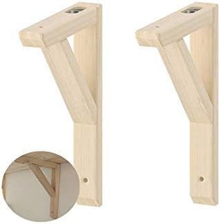 Wood Selves Bracket, Bracket Reversible,Fits Both 8 or 12 Inch Deep Shelves,Aspen,Pack of 2 (Wood... | Amazon (US)