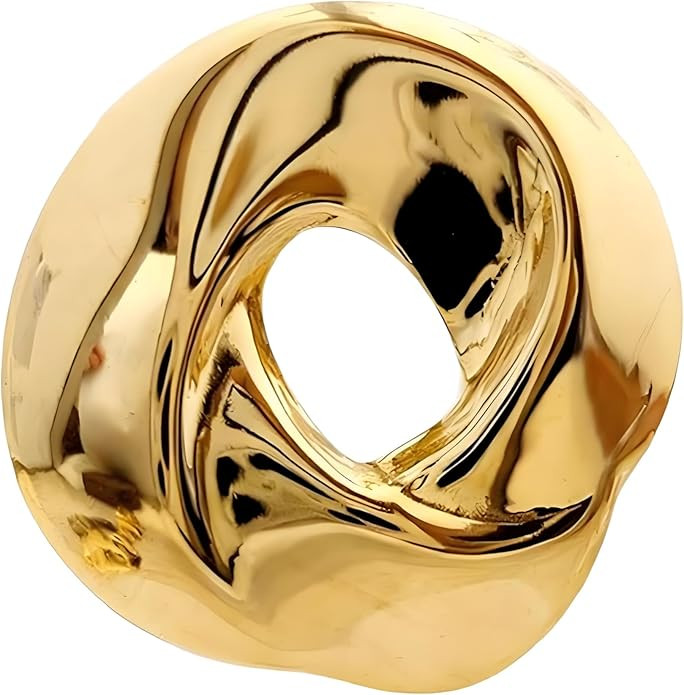 Gold Brooch Pins for Women Unique Hammered Irregular Geometric Metal Brooch Lapel Pins Suit Costu... | Amazon (US)