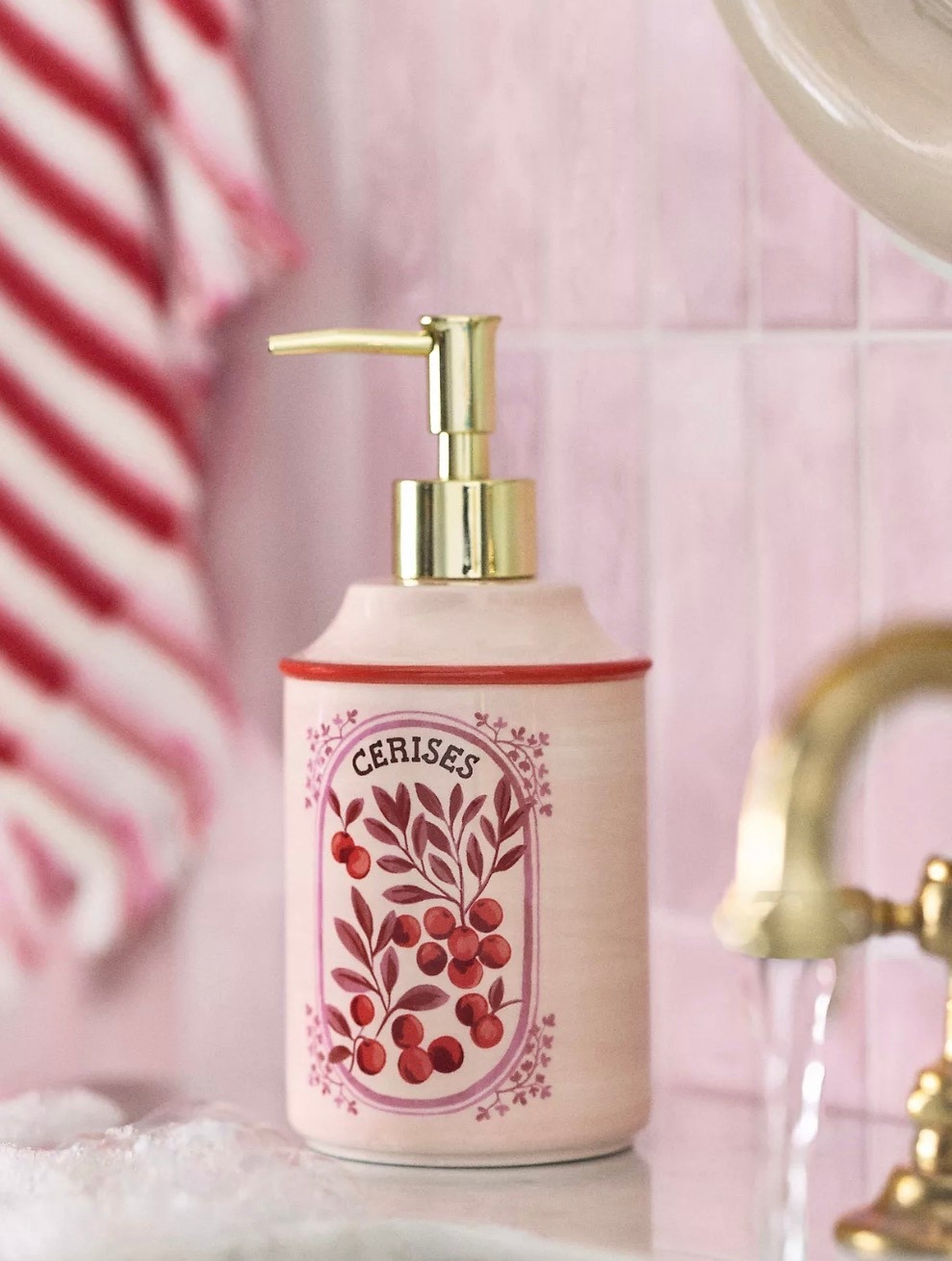 Anthropologie Cerise Ceramic Soap Dispenser, bathroom accessoriess

#LTKselfcare #LTKHome