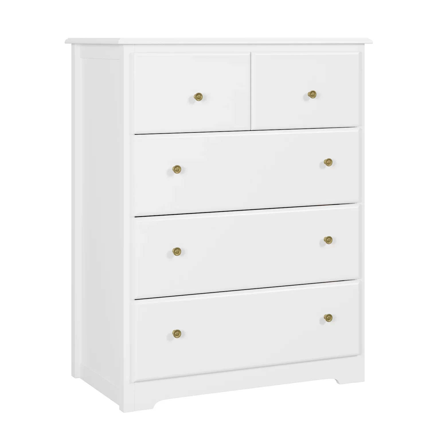 Modern Dresser of 5 Drawers, Dresser Chest with Easy Pull Handle for Bedroom, Living Room, White ... | Walmart (US)