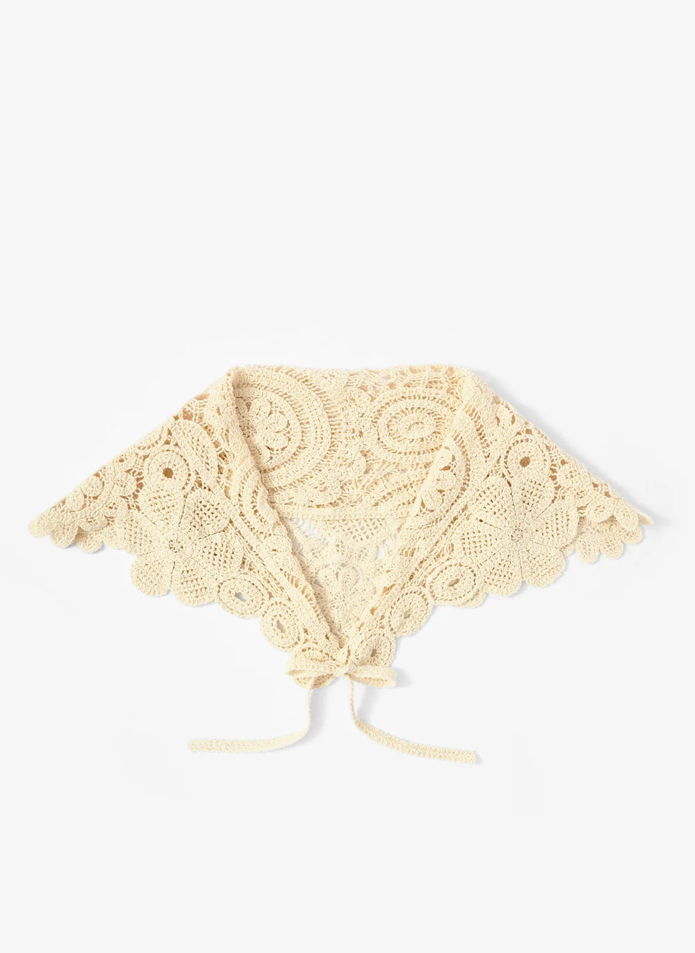 Cream Crochet Wrap Scarf | Mint Velvet