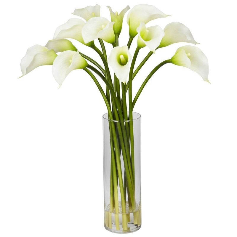 20" x 15" Artificial Calla Lily Flower Plant Arrangement in Vase - Nearly Natural | Target