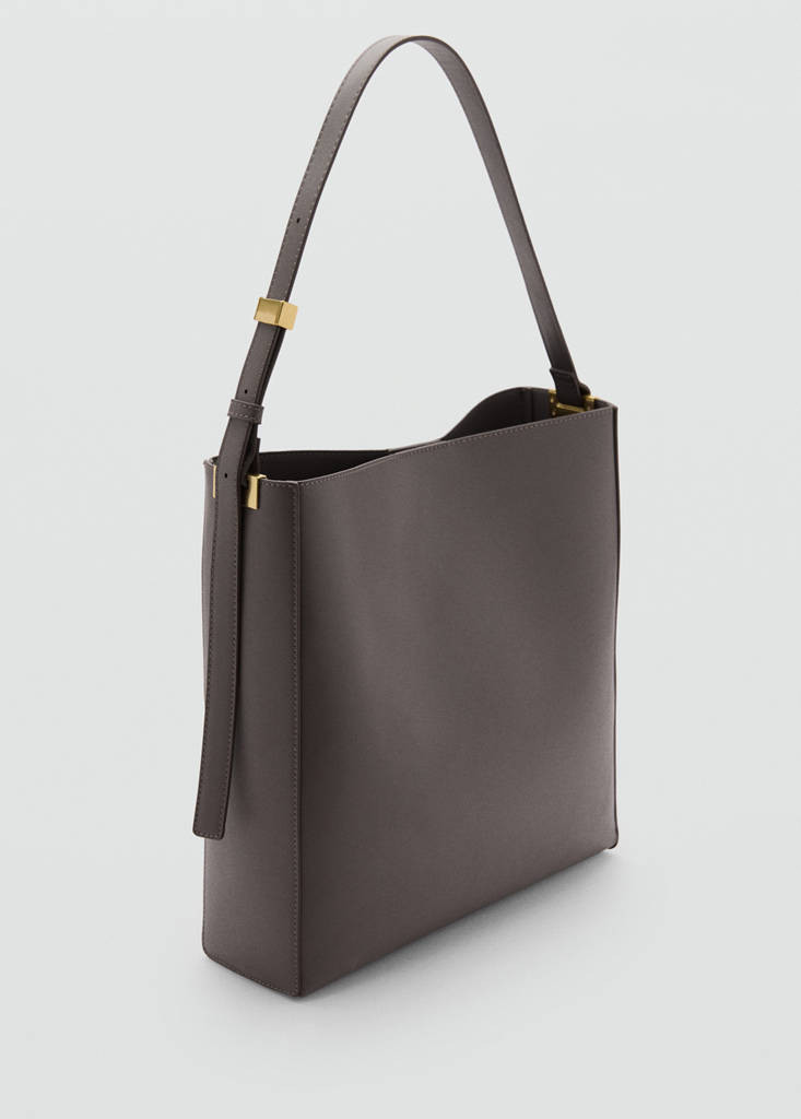 Shopper bag with metallic detail grey - Women - One size - MANGO | Mango (US/MX/AU)
