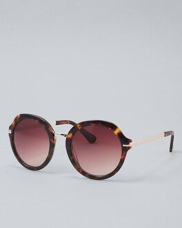 Gradient Round Tortoise Sunglasses, 57MM | White House Black Market