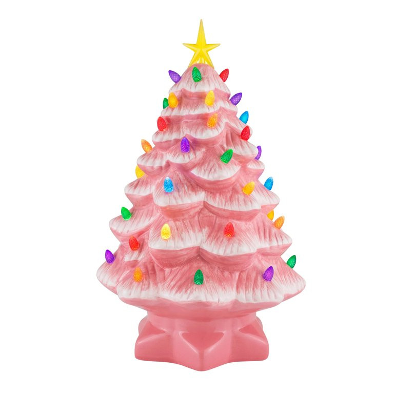 Mr. Christmas 14" Nostalgic Ceramic Tree - Pink | Walmart (US)