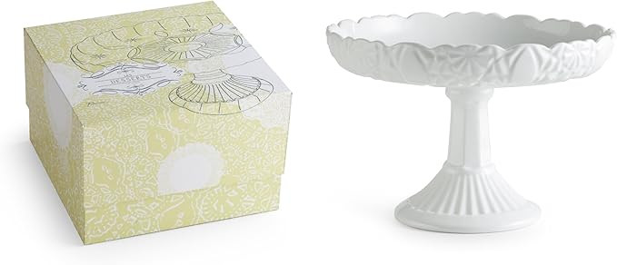 Rosanna Les Desserts Milk Glass, Round Rimmed Cake Pedestal | Amazon (US)