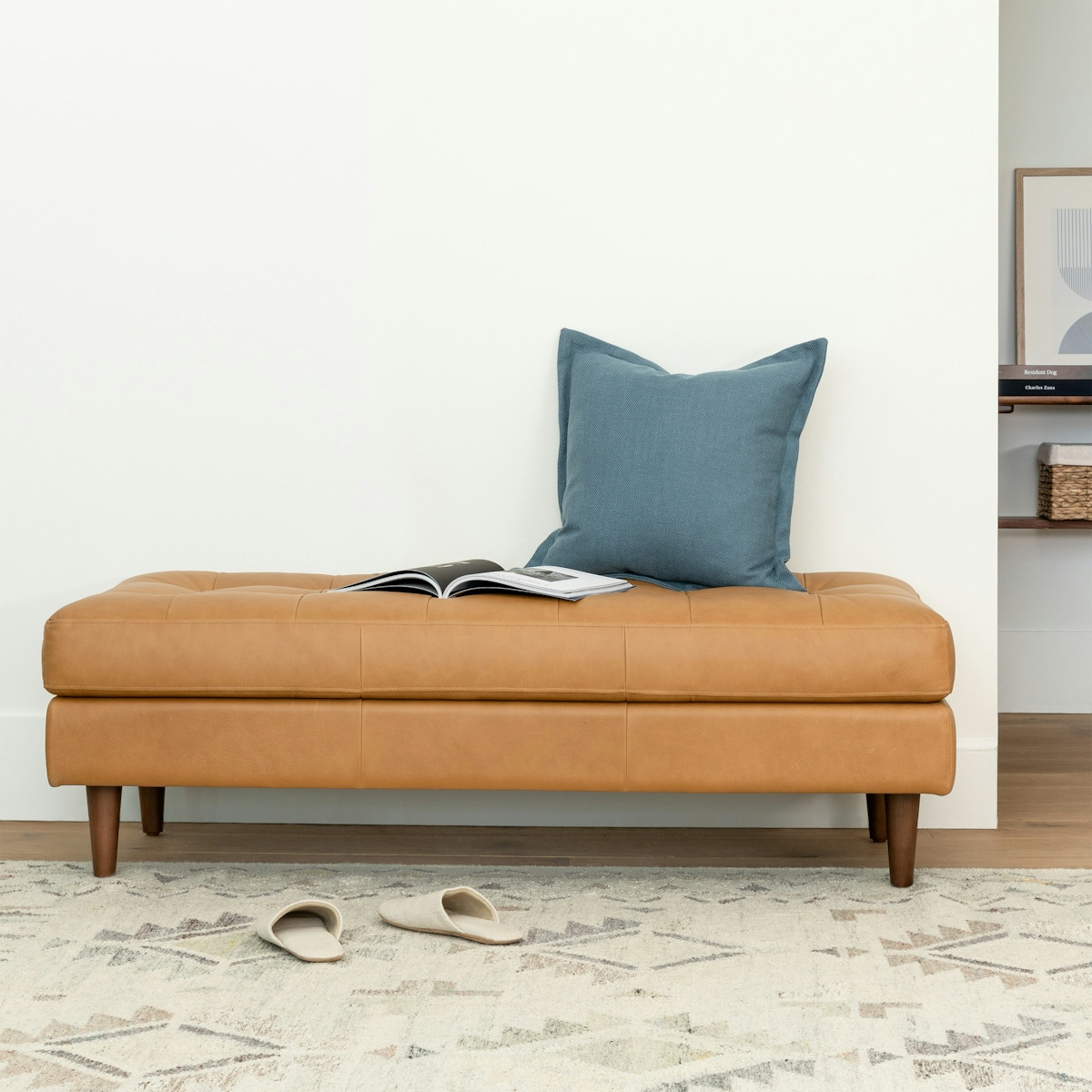 Sven 56" Tufted Leather Bench - Charme Tan | Article