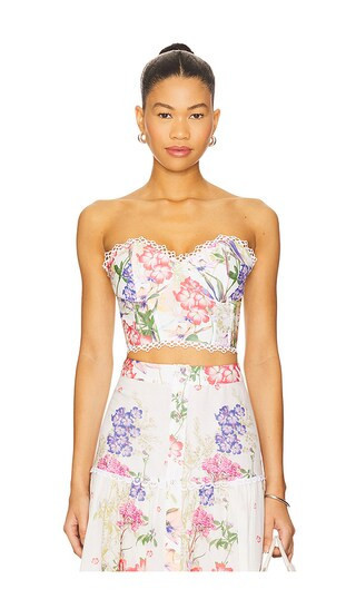 Charo Ruiz Ibiza Bio Bustier in Ivory,Pink. - size S | Revolve Clothing (Global)