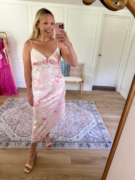I love a slip dress and the details on this one are so pretty! This is lined and I wear a large. Vacation, summer outfit 

#LTKFindsUnder100 #LTKStyleTip #LTKMidsize