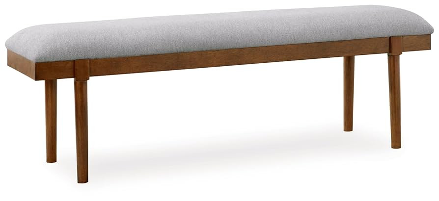 Signature Design by Ashley Lyncott 59" Upholstered Solid Wood Frame Dining Bench, Gray/Brown | Amazon (US)