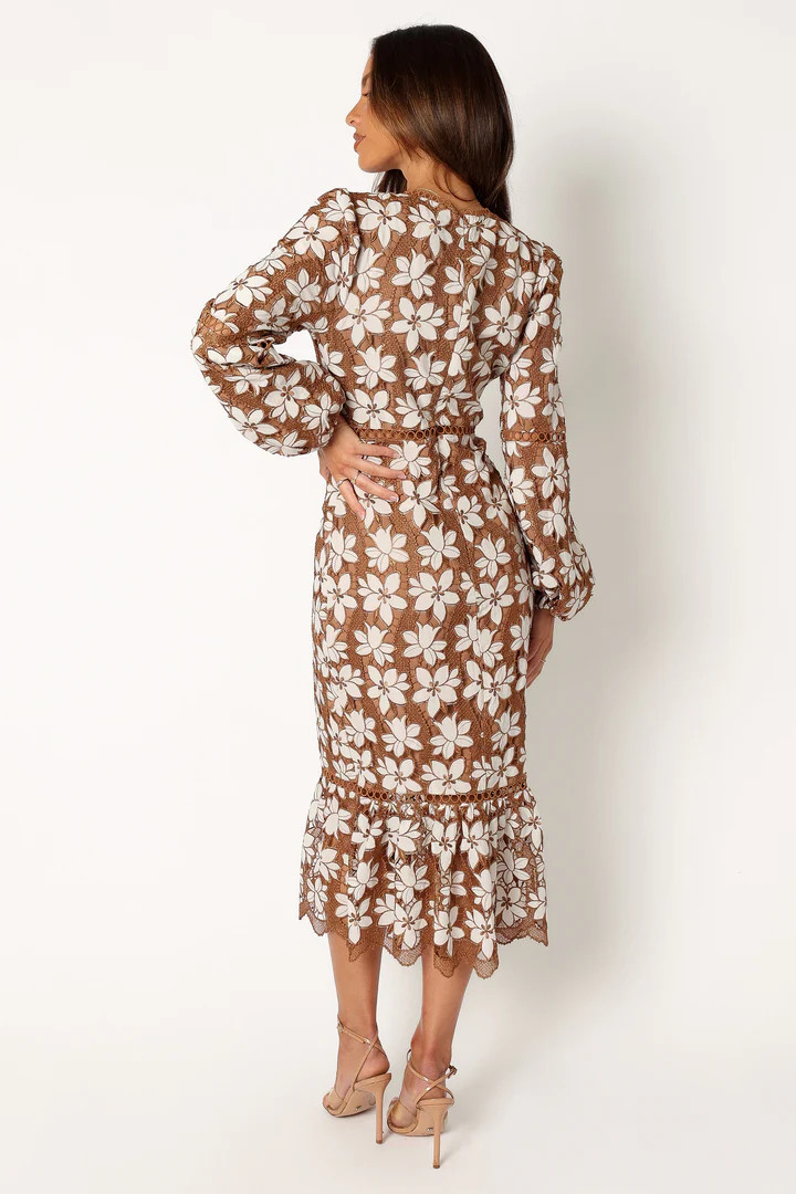 Pierre Long Sleeve Lace Maxi Dress - Mocha | Petal & Pup (US)