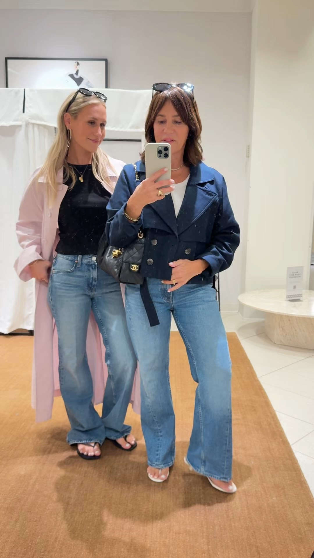 Our new favorite jean!!! 💖 It’s a mid-rise, boot cut style, and it’s one worth trying. (For reference, I took my usual size 27.) 

Because it’s made of rigid denim, it isn’t super stretchy — but it does give, and once it does, you’ll never want to wash them!