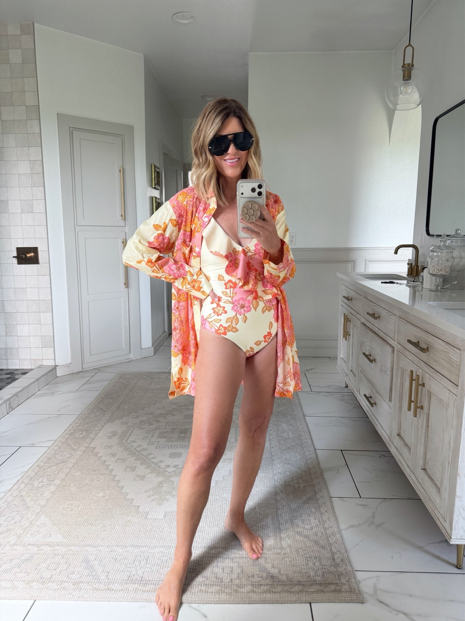 Sized up to an 8 in this floral one piece

#LTKOver40 #LTKSwim